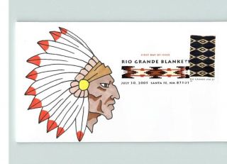 Hand Painted Indian With Feather Hat,  1 Of 1 Made,  Rio Grande Blanket,  Color C