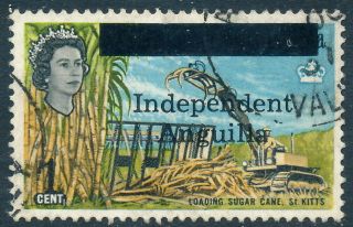 Scott 2/sg 2,  1c 1967 Independent Anguilla Overprint,  F - Vf