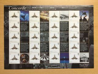 2009 Concorde 40th Anniversary Of The First Flight Smiler Sheet Ls57 Mnh