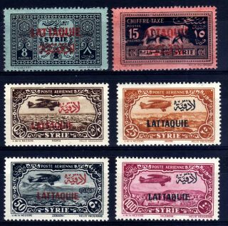 French Colonies: Latakia Lattaquie 1931 - 3 Dues & Airs Selection,  6 Stamps