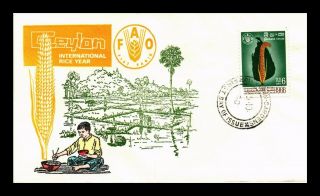 Dr Jim Stamps International Rice Year First Day Issue Ceylon Cover