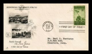 Dr Jim Stamps Us Marine Corps Iwo Jima Wwii First Day Cover Scott 929 Art Craft