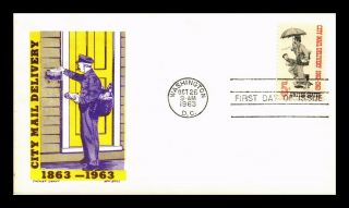 Dr Jim Stamps Us City Mail Delivery First Day Cover Scott 1238 Cachet Craft
