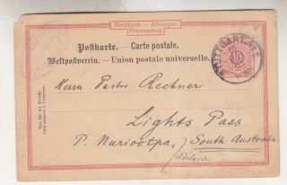Wurttemberg,  1894 Postal Card,  10pf.  Stuttgart To Light 