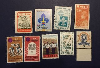 C 1.  Boy & Girl Scout Stamps From Various Countries.  All Are Mnh.