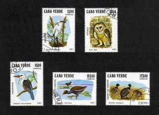Cape Verde Islands 1981 Birds Complete Set Of 5 Values (sg 512 - 516)