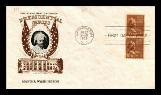 Dr Jim Stamps Us Martha Washington Presidential Coil First Day Cover Scott 848