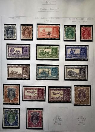India 1937 - 40 Sc 150 - 165 Postage Vlh Remnant Vf (book)