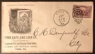 Pennsylvania York 1893 Ad York Safe & Lock Co Burglar Proof Safes