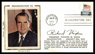 Mayfairstamps Us Fdc 1973 President Richard Nixon Inauguration Colorano Silk Was
