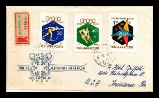 Dr Jim Stamps Squaw Valley Winter Olympic Games Fdc Hungary Registered Cover