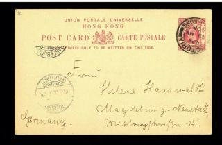 (hkpnc) Hong Kong 1909 Ke 4c Postal Card To Germany Vfu