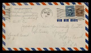 Dr Who 1943 Canada White Horse To Usa Air Mail C127704
