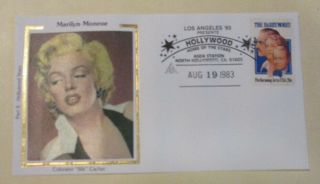 Marilyn Monroe First Day Cover Hollywood Stars,  Barrymores Stamp Aug.  1983