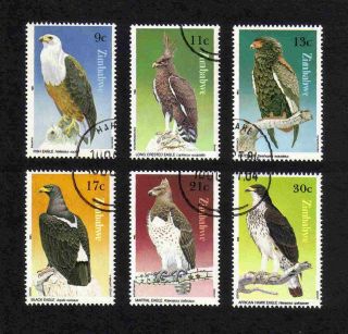 Zimbabwe 1984 Birds Of Prey Complete Set Of 6 Values (sg 647 - 652)