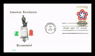 Dr Jim Stamps Us American Revolution Bicentennial Colonial Cachet Fdc Cover
