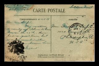 Dr Jim Stamps Soldiers Mail Us Army Apo World War I France Postcard