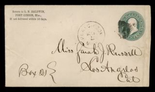 Dr Who 1881 Port Gibson Ms Fancy Cancel Stationery To Los Angeles Ca E54975