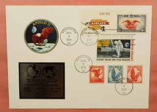 1969 Combo Fdc C76 Moon Landing Apollo 11 Label,  $1 Airlift