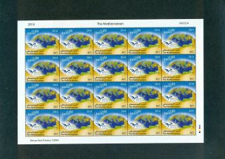 Jordan Euromed Sheet Mnh 20 Stamps As Scan,  Registered Airmail Postage Paid