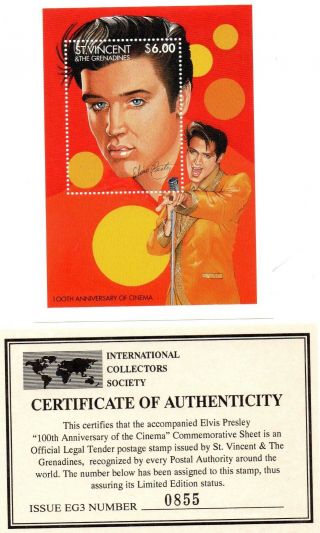 St Vincent 1995 Elvis Presley Music $6 Stamp Scott 2211