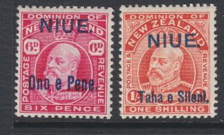 Niue 1903 Sg 14 & 16 Mh