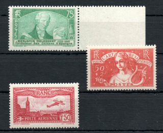 France,  1930,  1935,  Three Scarce / Better Semi Classic Stamps,  Mnh