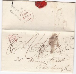 1833 Dumfries Pmk Letter & Red G/crown/r Inpectors Mark Robert Taylor Broomland