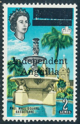 Scott 3/sg 3,  2c 1967 Independent Anguilla Overprint,  F - Vf Fresh Nh (um)