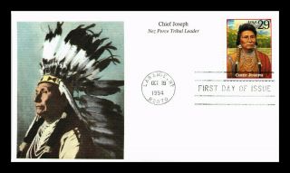 Dr Jim Stamps Us Indian Chief Joseph Western Legends First Day Cover Laramie