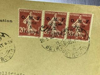 Lebanon Stamps Lot - Omf Tied Beyrouth Cover To Italy 1922 Rrr - Lb897
