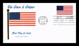 Dr Jim Stamps Us Fifty Star Flag Stars And Stripes Colorano Silk Fdc Cover