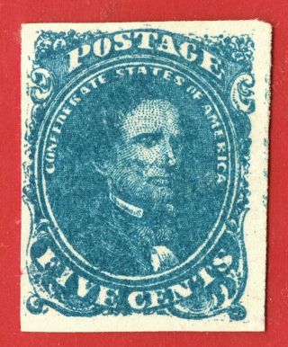 [ref:17] Confederate States 1862 Sc Csa4 No Gum (has A Little Thin,  Tear)