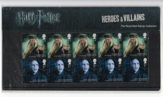 2011 Harry Potter Heroes & Villains Limited Edition Presentation Pack Stamps Vg