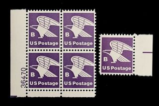 Us Stamps,  Scott 1818 " B " Definitive 18c 1981 Plate Block And Single Of Eagle