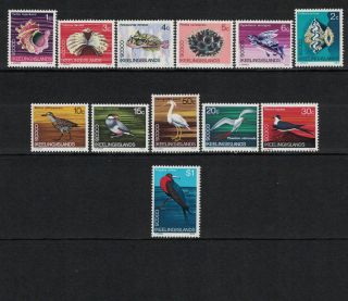 Australia: Cocos Isles 1969: 8 - 19 Definitive Set Nh; Birds,  Sea Life - Lot 4/8