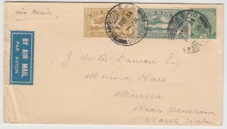 India In Burma 1934 Air Mail Cover Rangoon - Wrexham Wales