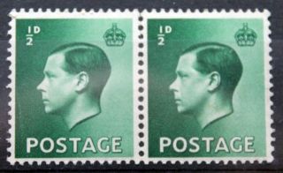 Gb – 1936 Edward The 8th – ½d Pair – Inverted Wmk – Un.  (mnh) (se1a)