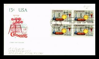Us Covers Chemistry Block Of 4 Fdc House Of Farnum Cachet