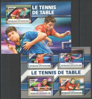 Ca029 2016 Central Africa Sport Table Tennis Le Tennis De Table Kb,  Bl Mnh