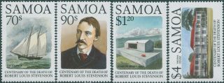 Samoa 1994 Sg929 - 932 Rl Stevenson Set Mnh