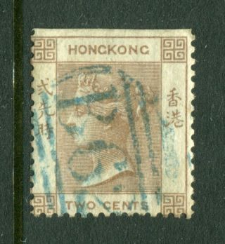 1863/71 China Hong Kong Qv 2c Stamp B62 With Reverse Watermark Scarce