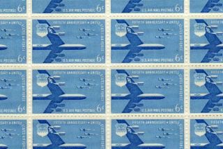 Us C49 Full Sheet 1957 Airmail Air Force (50) @.  06 Fv=$3.  00
