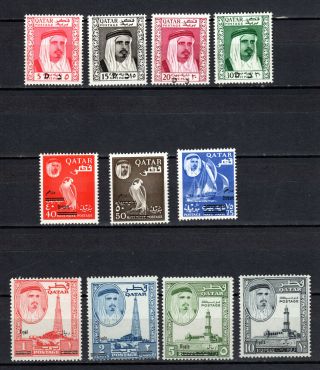 Qatar 1966 Shaikh Bin Ali Currency Complete Set Of Mnh Stamp Unmounted