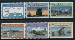 1996 Fiji Nadi Airport 50th Anniversary Set Of 6 Fine Mnh/muh