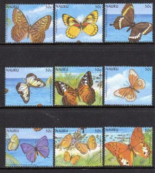 Nauru Mnh 2002 Sg536 - 544 Butterflies Of The Pacific