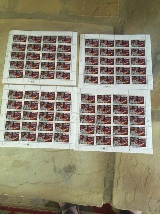 1996 Football Coach Bear Bryant - Four Full Sheet Of 20 Postage Stamps