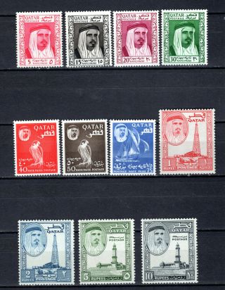 Qatar 1961 Shaikh Bin Ali Complete Set Of Mnh Stamps Unmounted