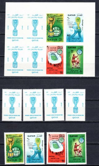 Qatar 1966 Football World Cup Complete Set,  Imperf M/s Of Mnh Stamps Unmounted