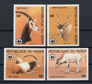 Wwf Niger Wild Animals Oryx And Addax Set Mnh Block Of 4